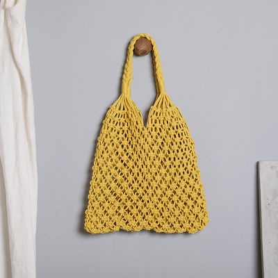 Polyester Lining Material 2024 Hand Crocheted Large Shopping Beach Tote Bag for Women