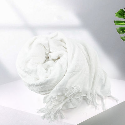 Polyester Muslim White Color Men's Ihram Towel for Hajj/Ehram and Others Pattern Type