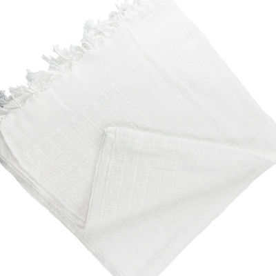 Polyester Muslim White Color Men's Ihram Towel for Hajj/Ehram and Others Pattern Type