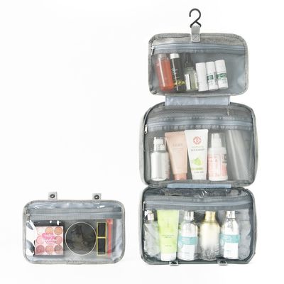 Portable Polyester Four Fold Waterproof Travel Toiletry Bag for Customized Color Options