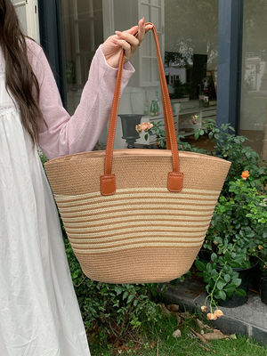 Newest Fashionable Mexico French Basket Straw Weave Beach Bags 2024 Tote Bag for Women
