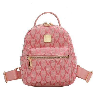Leopard Pattern Mini Smart Black School Bags for Children Fashionable PU Material