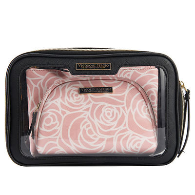 Waterproof PVC Large-Capacity Three-in-One Combination Bag for Cosmetics Organization