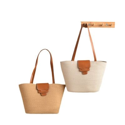 Acceptable OEM/ODM Customized Color Women's Straw Beach Bag for Summer Travel