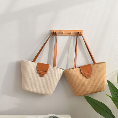 Acceptable OEM/ODM Customized Color Women's Straw Beach Bag for Summer Travel