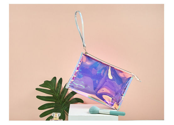 Newest Fashionable Transparent Handheld Zipper Travel Cosmetic Bag with Custom Logo