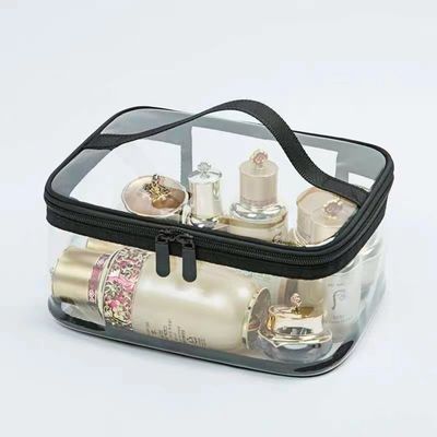 Medium-Sized Transparent Pouch for Travel Toiletries and Beauty Necessities