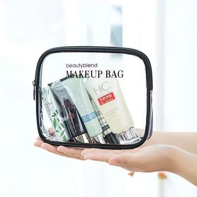 Medium-Sized Transparent Pouch for Travel Toiletries and Beauty Necessities