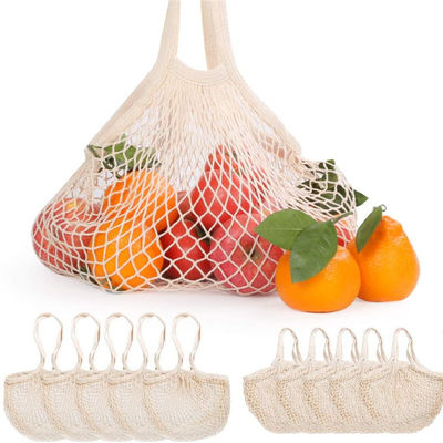Reusable Cotton Mesh Tote Bag for Fruits and Vegetables String Net Grocery Produce Bag