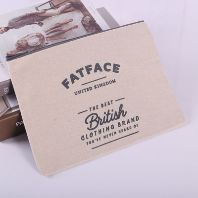 Printed Zipper Luxury Cotton Small Canvas Pouch Travel Cosmetic Bag for Fashion Style