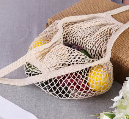 Reusable Cotton Mesh Tote Bag for Fruits and Vegetables String Net Grocery Produce Bag