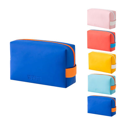 Printed Lady Leather Cosmetic Bags with Colorful Candy Color and Zipper Closure