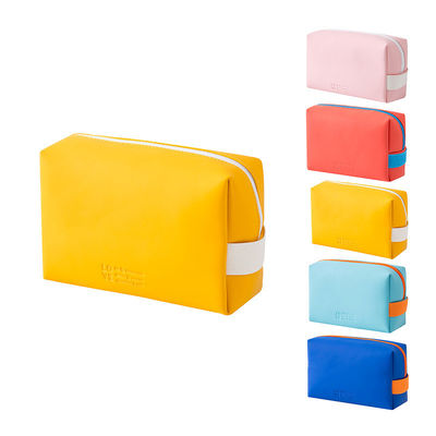 Printed Lady Leather Cosmetic Bags with Colorful Candy Color and Zipper Closure