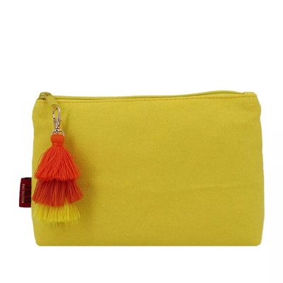 Beauty Cotton Women Make Up Travel Bag with Zipper Closure and Tassel Custom Logo