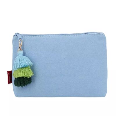 Beauty Cotton Women Make Up Travel Bag with Zipper Closure and Tassel Custom Logo
