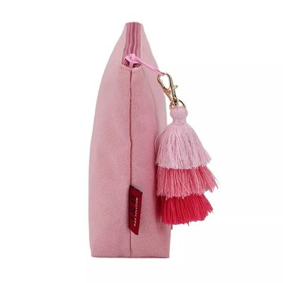 Beauty Cotton Women Make Up Travel Bag with Zipper Closure and Tassel Custom Logo