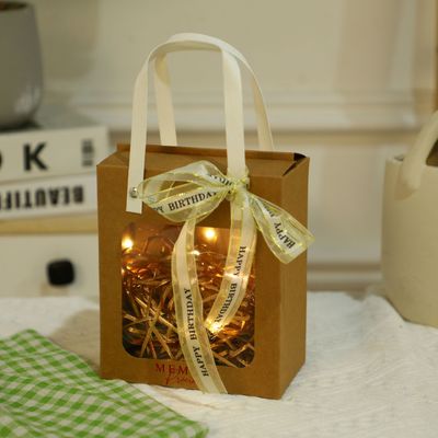 Custom Printed Kraft Handle Paper Bag for Retail Packaging Clothing Shoes Fur Gifts