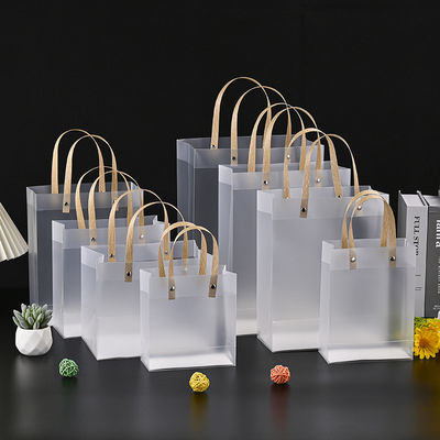 Reusable Transparent Gift Shopping Packaging Bag With Handles Newest Fashinable Style