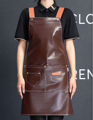 Custom Logo Leather Waterproof Chef Aprons for Cafe Restaurants Work Kitchen Item Type