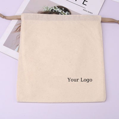 Eco-friendly Cotton Fabric Drawstring Swimsuit Cloth Storage Bag with Waterproof Lining