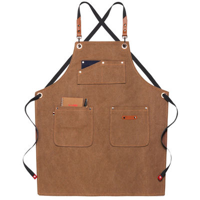 Kitchen Cotton Canvas Aprons With Pocket for Custom Logo Printed Home Restaurant Bar