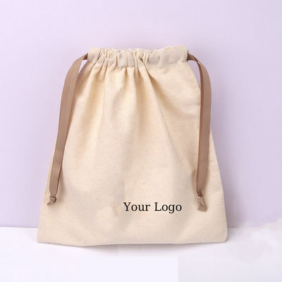Eco-friendly Cotton Fabric Drawstring Swimsuit Cloth Storage Bag with Waterproof Lining