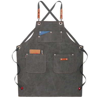 Kitchen Cotton Canvas Aprons With Pocket for Custom Logo Printed Home Restaurant Bar