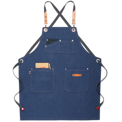 Kitchen Cotton Canvas Aprons With Pocket for Custom Logo Printed Home Restaurant Bar