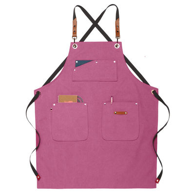 Kitchen Cotton Canvas Aprons With Pocket for Custom Logo Printed Home Restaurant Bar
