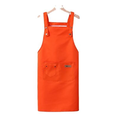 Silk Screen Printed Custom Logo Adjustable Bib Canvas Chef Apron for Women Cooking