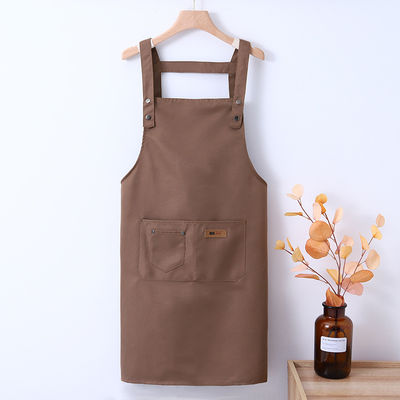 Silk Screen Printed Custom Logo Adjustable Bib Canvas Chef Apron for Women Cooking