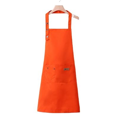 Gender-Neutral Canvas Cotton Apron with Custom LOGO Waterproof Kitchen Bib Work Apron