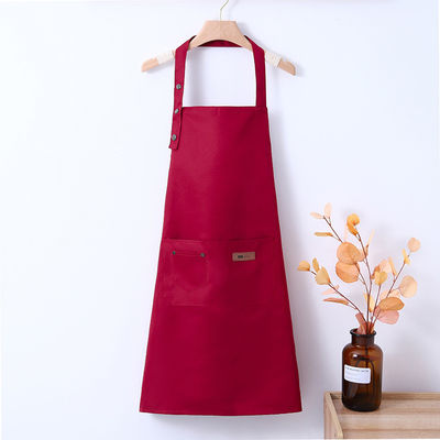 Gender-Neutral Canvas Cotton Apron with Custom LOGO Waterproof Kitchen Bib Work Apron