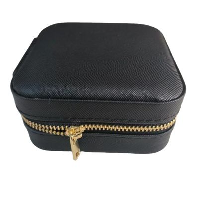 Convenient Custom Logo Leather Carrying Holder Zipper Portable Bag for Jewelry Storage