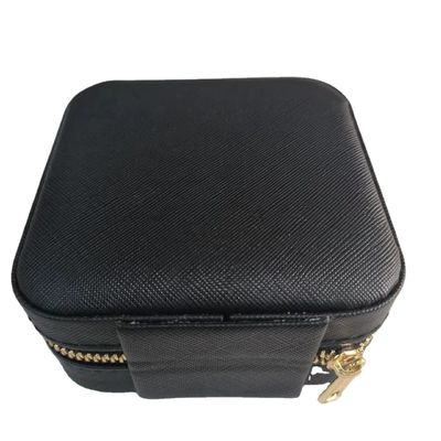 Convenient Custom Logo Leather Carrying Holder Zipper Portable Bag for Jewelry Storage
