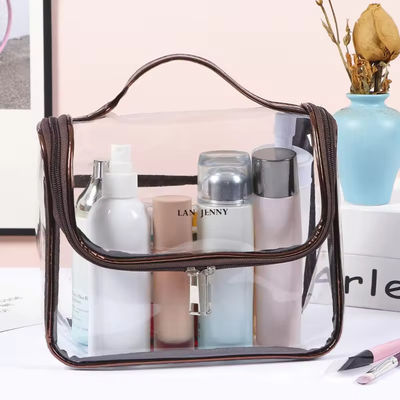 Shopping Clear Transparent Beauty Travel Toiletry PVC Custom Cosmetic Bag for Travel