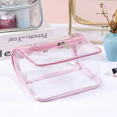 Shopping Clear Transparent Beauty Travel Toiletry PVC Custom Cosmetic Bag for Travel