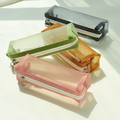 Student Exam Special Pencil Case Transparent Mesh Pencil Bag for Cosmetics Convenience