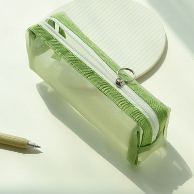 Student Exam Special Pencil Case Transparent Mesh Pencil Bag for Cosmetics Convenience