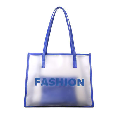 Logo Customized Logo Fashion PVC Tote Shopping Bag for Transparent Product Packaging