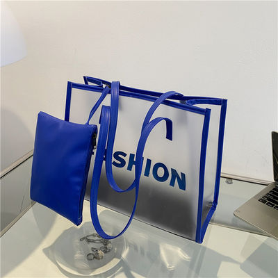 Logo Customized Logo Fashion PVC Tote Shopping Bag for Transparent Product Packaging