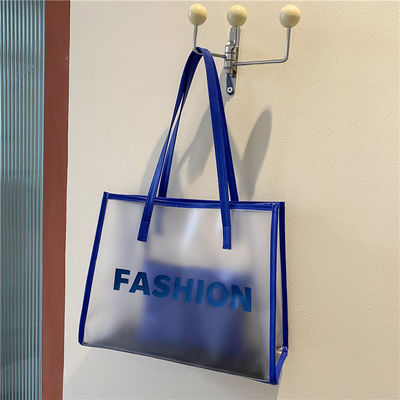 Logo Customized Logo Fashion PVC Tote Shopping Bag for Transparent Product Packaging