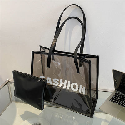 Logo Customized Logo Fashion PVC Tote Shopping Bag for Transparent Product Packaging