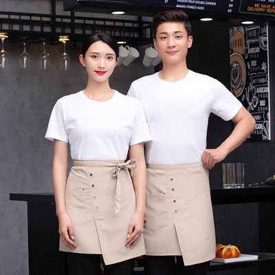 Customized Logo Professional Custom Restaurant Waiter Waitress Half Apron With Pocket