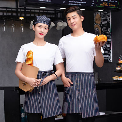 Customized Logo Professional Custom Restaurant Waiter Waitress Half Apron With Pocket