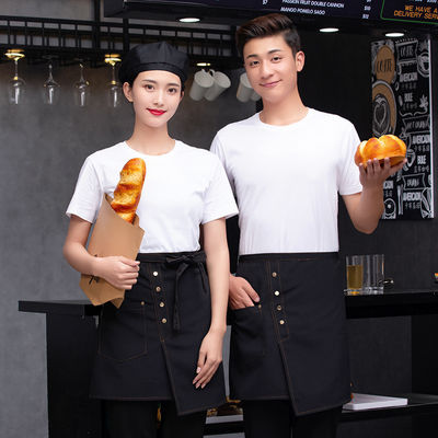 Customized Logo Professional Custom Restaurant Waiter Waitress Half Apron With Pocket