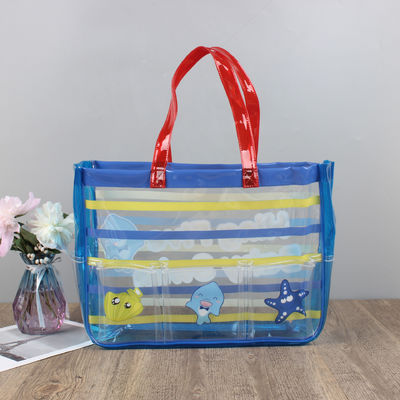 2024 Large Capacity PVC Transparent Clear Tote Beach Bags for Daily Life Essentials