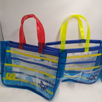 2024 Large Capacity PVC Transparent Clear Tote Beach Bags for Daily Life Essentials