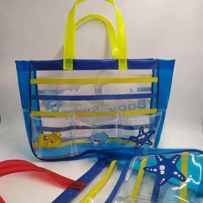2024 Large Capacity PVC Transparent Clear Tote Beach Bags for Daily Life Essentials