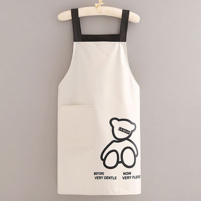 Daily Life Apron with Custom Logo Pockets Waterproof Polyester Cotton Kitchen Chef Apron